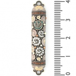 Crystal and Pearl Mezuzah in Topaz