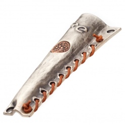Pewter-Lace-up-Danon-Mezuzah-with-Coin-065326-1
