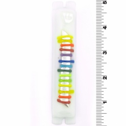 Abstract Rainbow and Silver Stripes Mezuzah