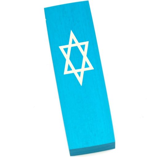 Aluminum Star of David Car Mezuzah in Turquoise