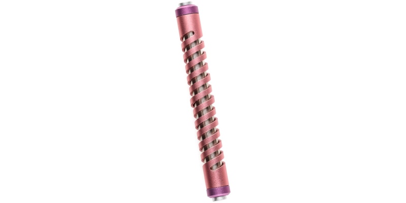 Anodized Aluminum Spiral Mezuzah - Pink & Purple - Small