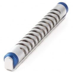 Anodized Aluminum Spiral Mezuzah - Silver & Blue - Small