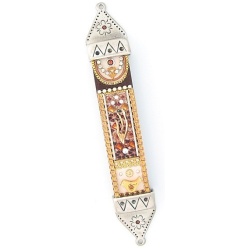 Bead Garden Mezuzah in Brown - Large