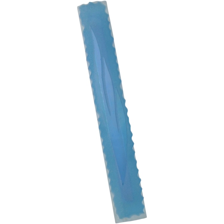 Classic Glass Mezuzah in Blue - Extra Large