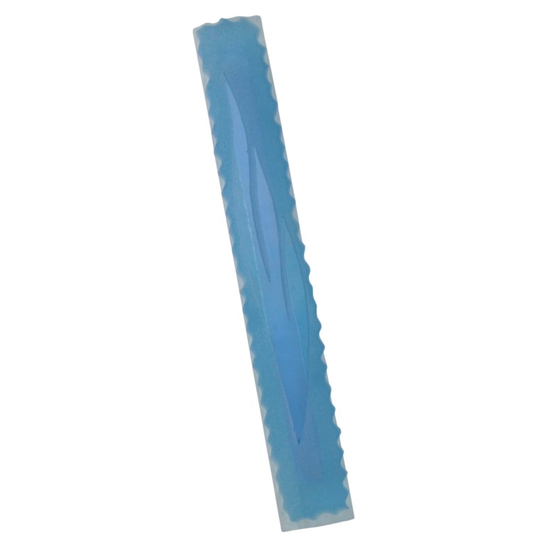 Classic Glass Mezuzah in Blue - Extra Large
