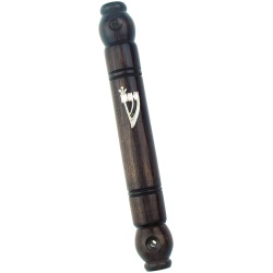 Dark Polished Wood Mezuzah - Medium Made in Israel