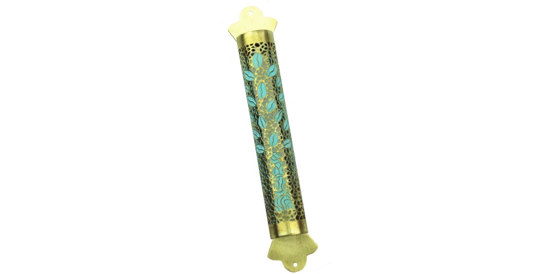 Delicate  Tree of Life Mezuzah with Patina - Small