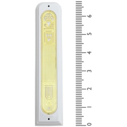 Elegant-Mezuzah-White-with-Golden-Metal-Large-U20840-1