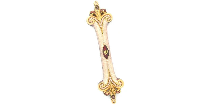 Estate Mezuzah in Brown & Gold