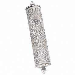 Esther's Scroll Mezuzah Case in Pewter