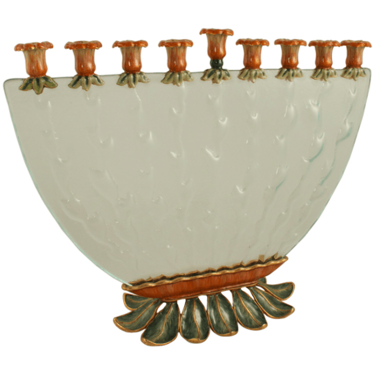 Glass Flowers Menorah