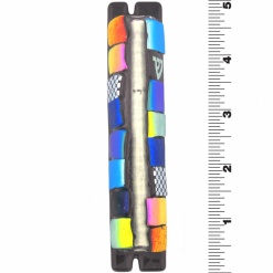 Glass Squares Mezuzah with Polka Dot Accent