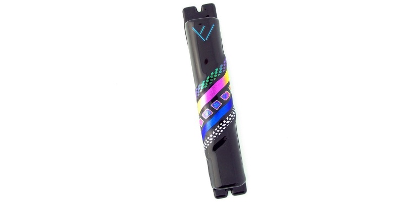 Glistening Stripes on Black Glass Mezuzah - Large