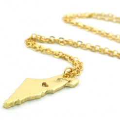 Gold Tone Israel Necklace