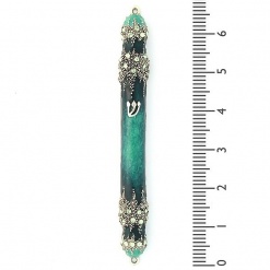 Granular Crystal Mezuzah in Green - Large