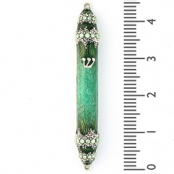 Granular Crystal Mezuzah in Green - Small