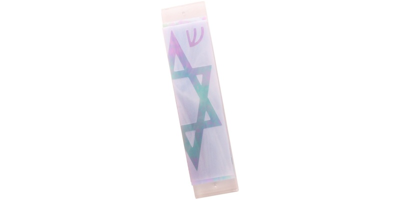 Iridescent Sectional Star of David Mezuzah