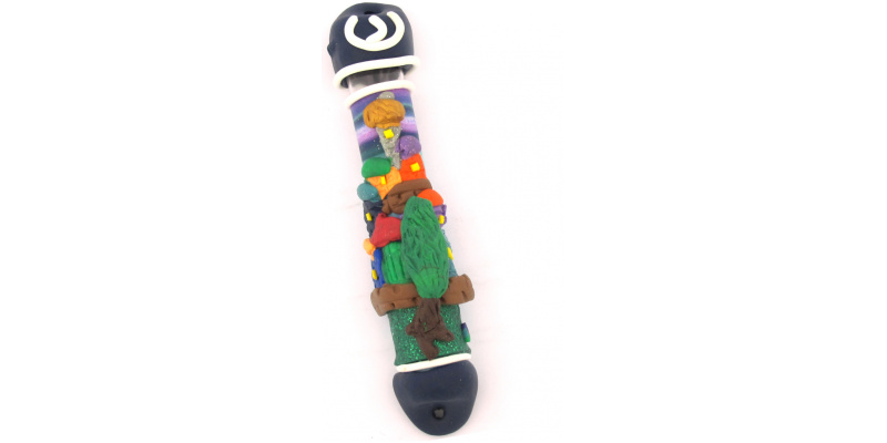 Jerusalem Colorful Fimo Mezuzah