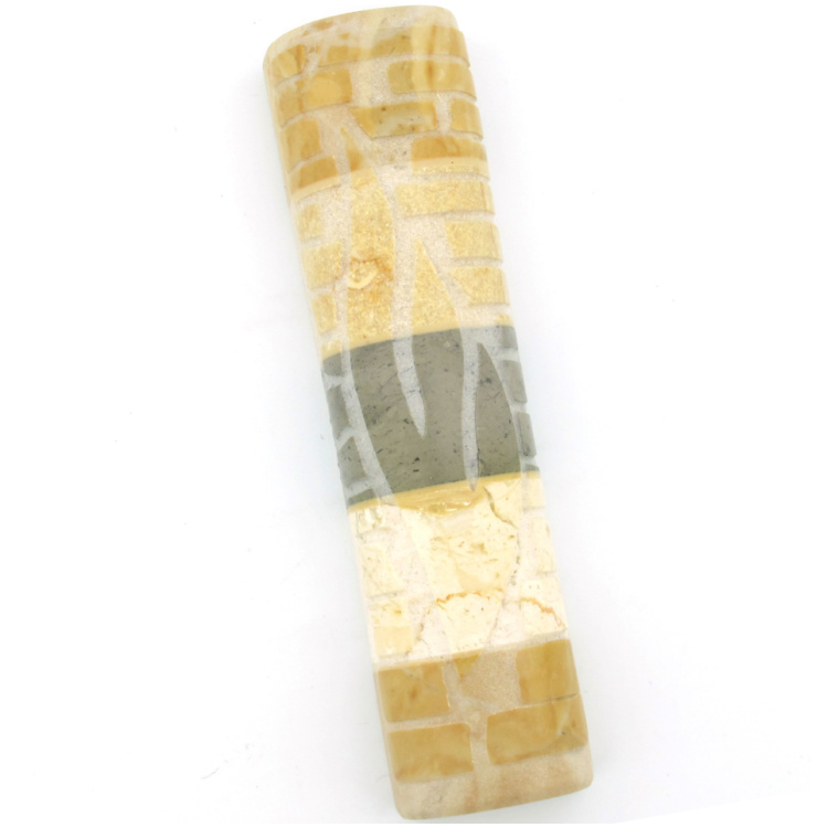 Jerusalem Scene in Jerusalem Stone Mezuzah
