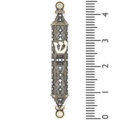Lace Crystals Mezuzah in White