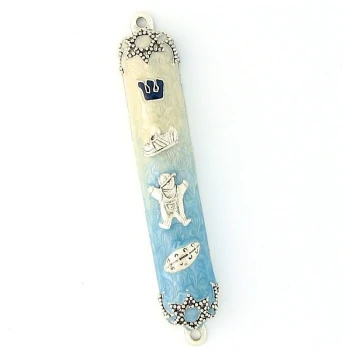 Little Boy Enamel Mezuzah