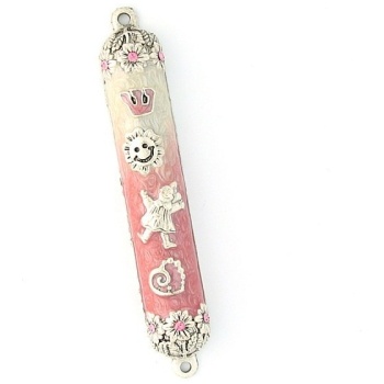 Little Girl Enamel Mezuzah