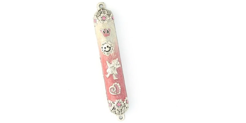 Little Girl Enamel Mezuzah