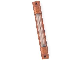 Mahogany and Glass Tube Mezuzah Case - Large