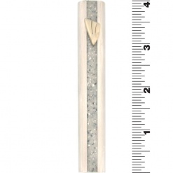 Metal and Marble Mezuzah - Small by Art Judaica