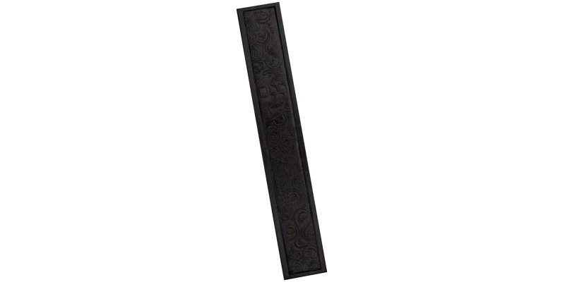 Mezuzah with Ornamented Patterned Leather - Extra Large
