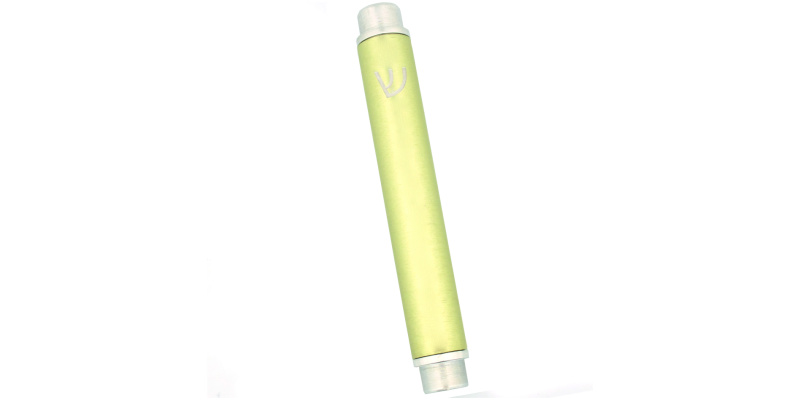 Modern Cylinder Mezuzah in Lime