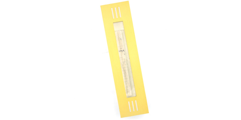 Modern Rectangle Shin Mezuzah with Window in Gold
