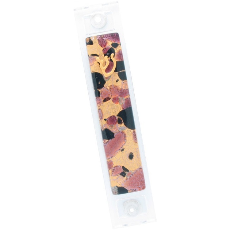 Murano Glass Brown Spots Mezuzah
