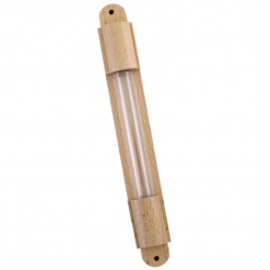 Natural Wooden Mezuzah With Glass Display - 2XL