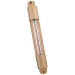 Natural Wooden Mezuzah With Glass Display - Extra Large
