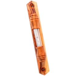 Olive Wood Mezuzah with Display Medium Made in Israel