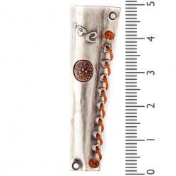 Pewter Lace up Danon Mezuzah with Coin