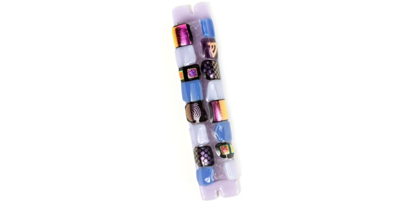 Purple & Lavender Glass Squares Mezuzah