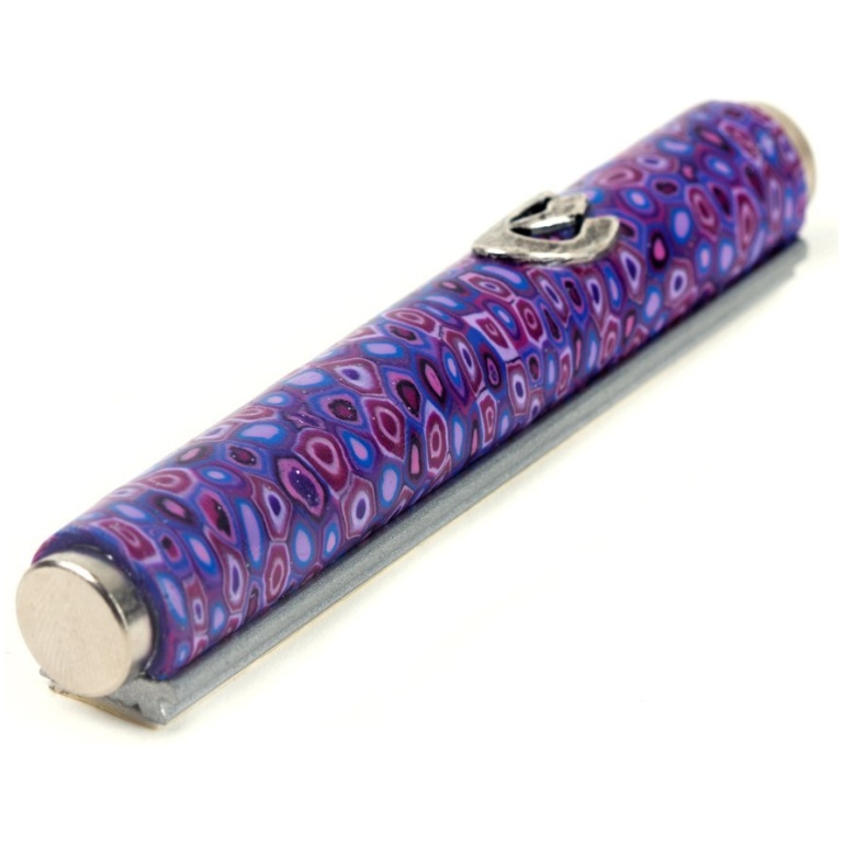 Purple Polymer Clay Mezuzah Case Mezuzah Master