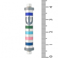 Rainbow Stripes Cylinder Mezuzah