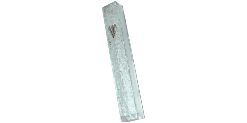Rippled Glass Mezuzah - Large