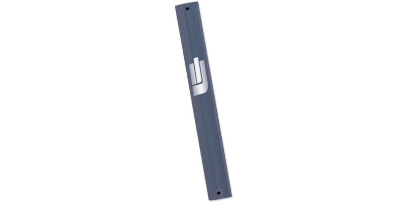 Sandblasted Mezuzah in Grey Blue - X Large