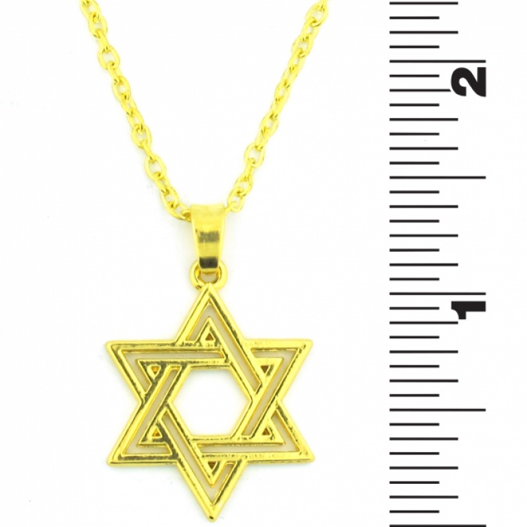Magen David Pendant Star Of David Jewish Necklace Gold Plated kabbalah
