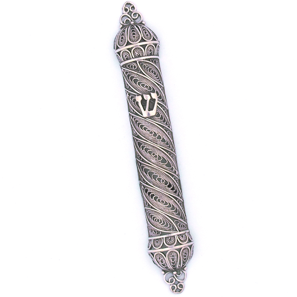 Sterling Silver Filigree Mezuzah Mezuzah Master
