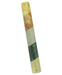 Striped Marble Mezuzah in Natural Colors - 3XL