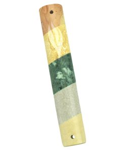 Striped Marble Mezuzah in Natural Colors - Large