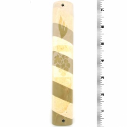 Striped Marble Mezuzah with Grapes Design - Extra Large