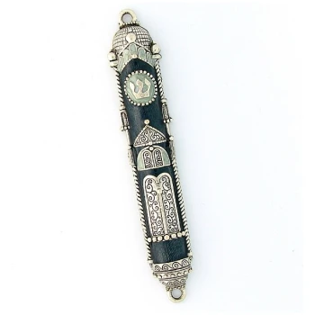 Synagogue Doors Mezuzah - Blue