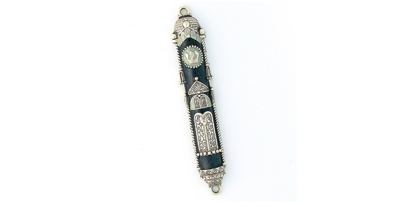 Synagogue Doors Mezuzah - Blue