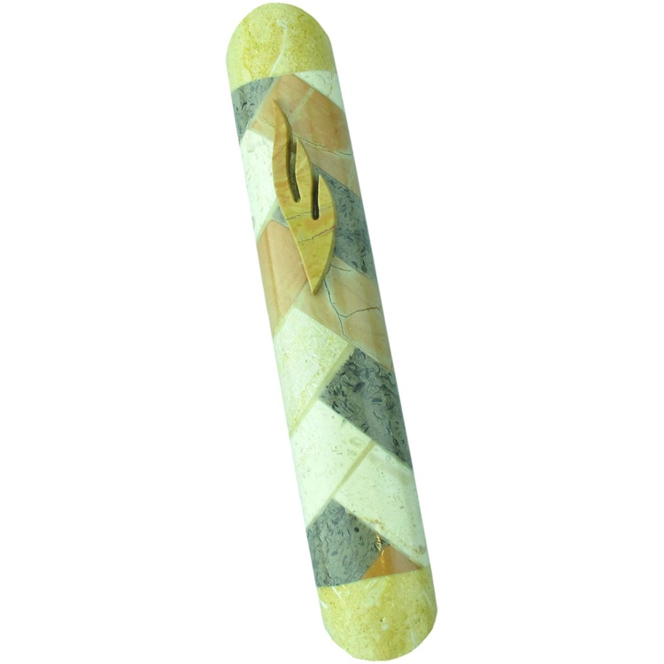 Woven Jerusalem Stone Mezuzah